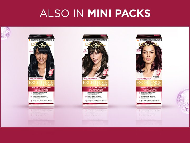 New Excellence Crème Hair Color Mini Packs