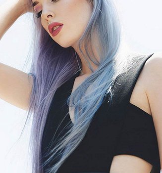 Black Hair with Blue Highlights