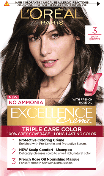 Buy Loreal Paris Excellence Creme Hair Colour, Shade 3 - Dark Brown +  Colour Protect Shampoo That Nourishes, Protects & Smoothens Online at Best  Price of Rs 770 - bigbasket